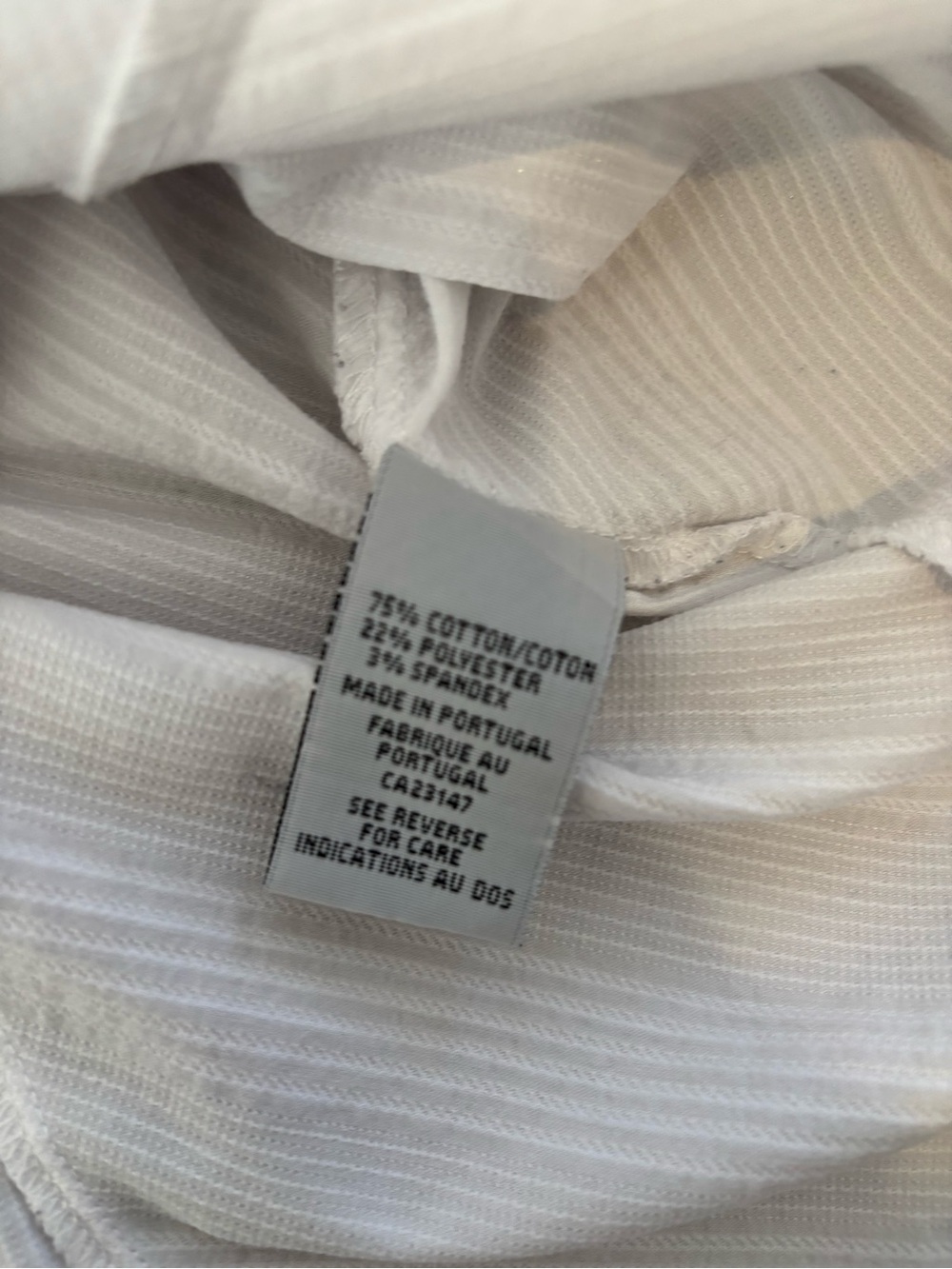 Talbots White Ribbed Button-Front Shirt - Picture 7 of 8